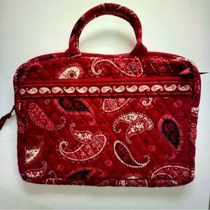 New Vera Bradley retired Mesa Red Bandana Paisley messenger bag laptop bag